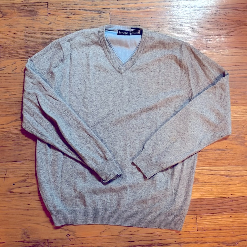 Large braga men’s grey cashmere sweater